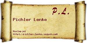Pichler Lenke névjegykártya